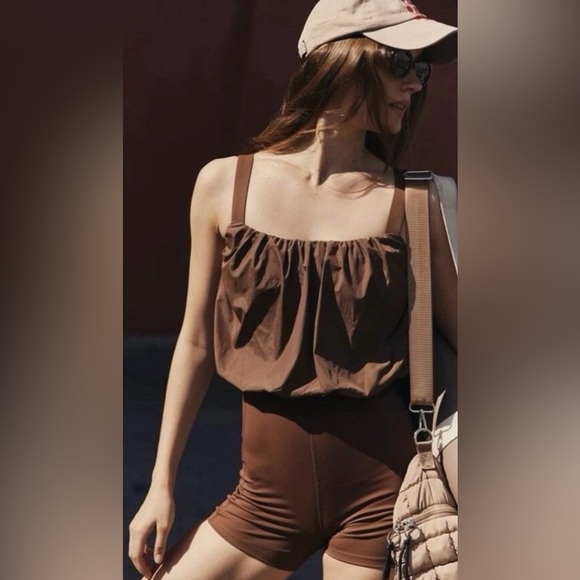 Free People Movement Bubble TroubleRomper Brown size XS